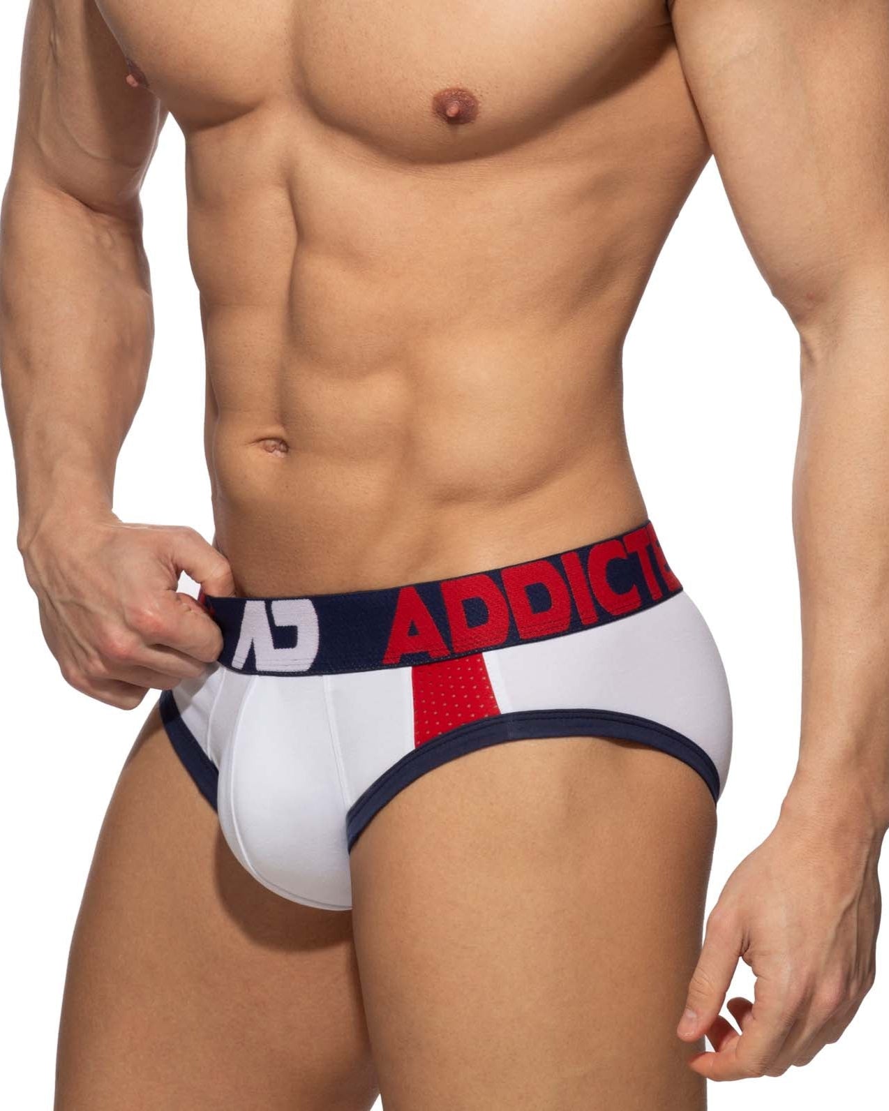 Addicted Sports Padded Brief - sportlicher Männer Slip mit Push-Up Einlage, weiß