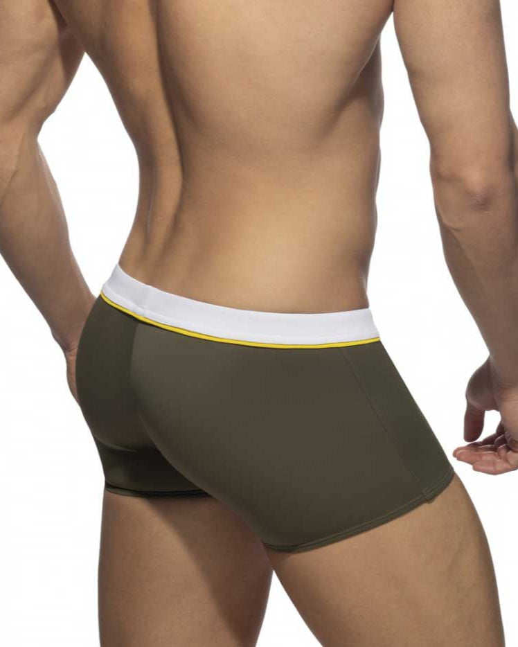 Addicted 'Detail Binding Swim Boxer' mit Push-Up Einlage in khaki, back