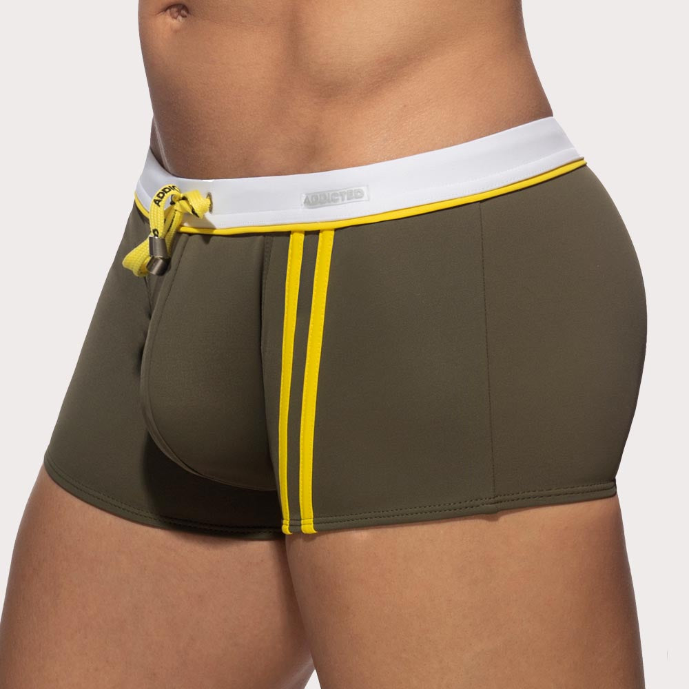 Addicted 'Detail Binding Swim Boxer' mit Push-Up Einlage in khaki, side