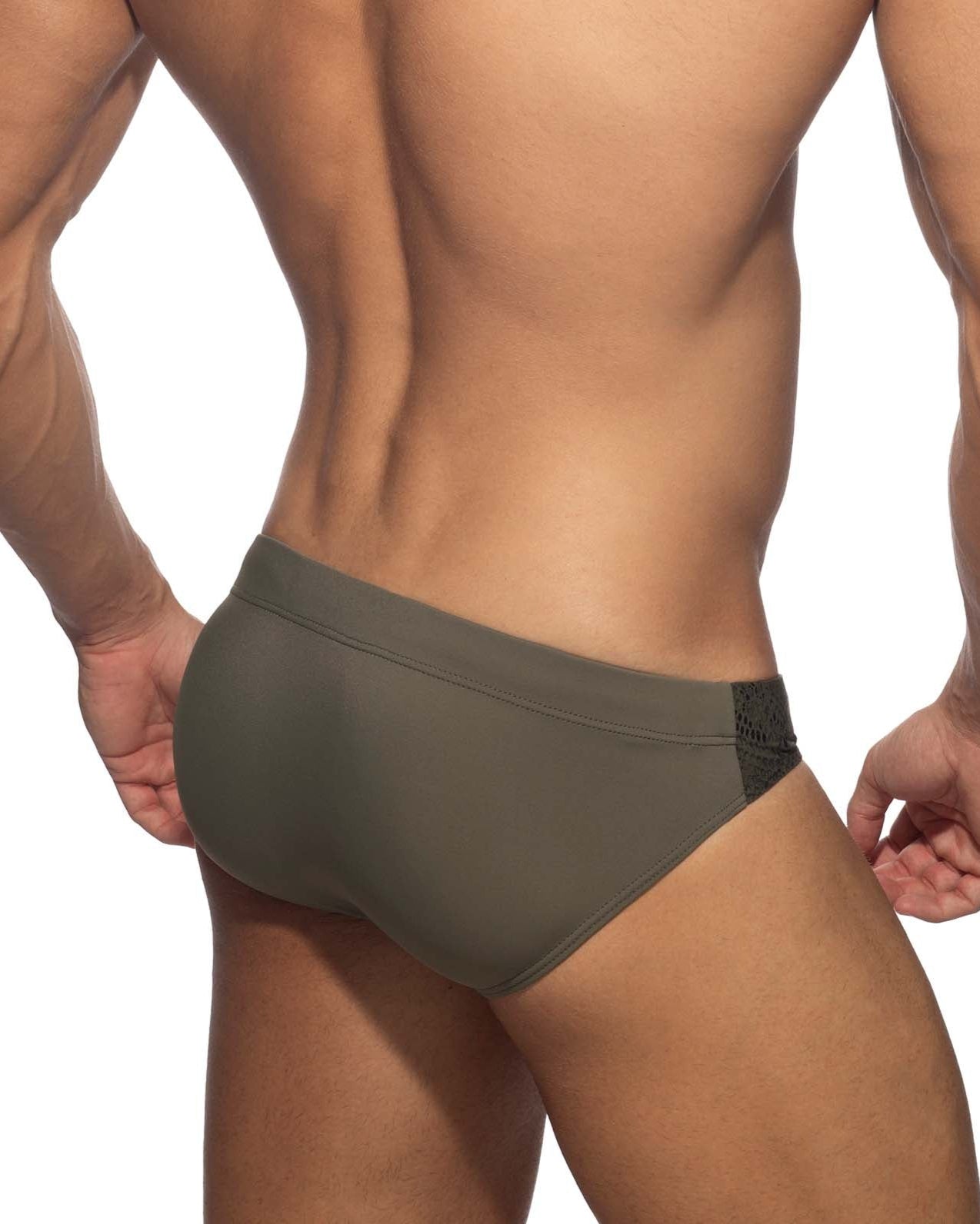 Addicted Badeslip 'Golden Snake Push-Up Swim Brief' khaki, back