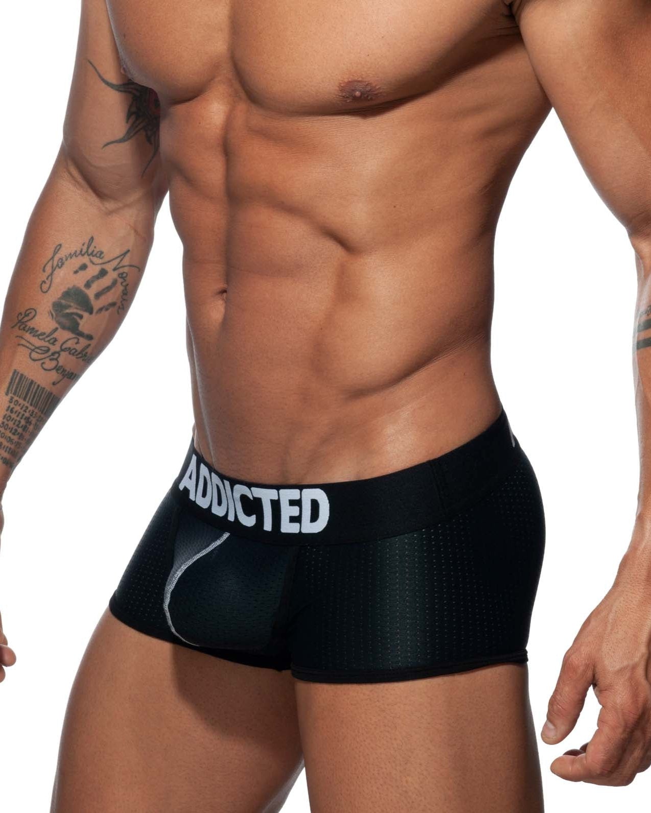 Auffällige Boxershorts 'Push Up Mesh Trunk' von Addicted Underwear in schwarz