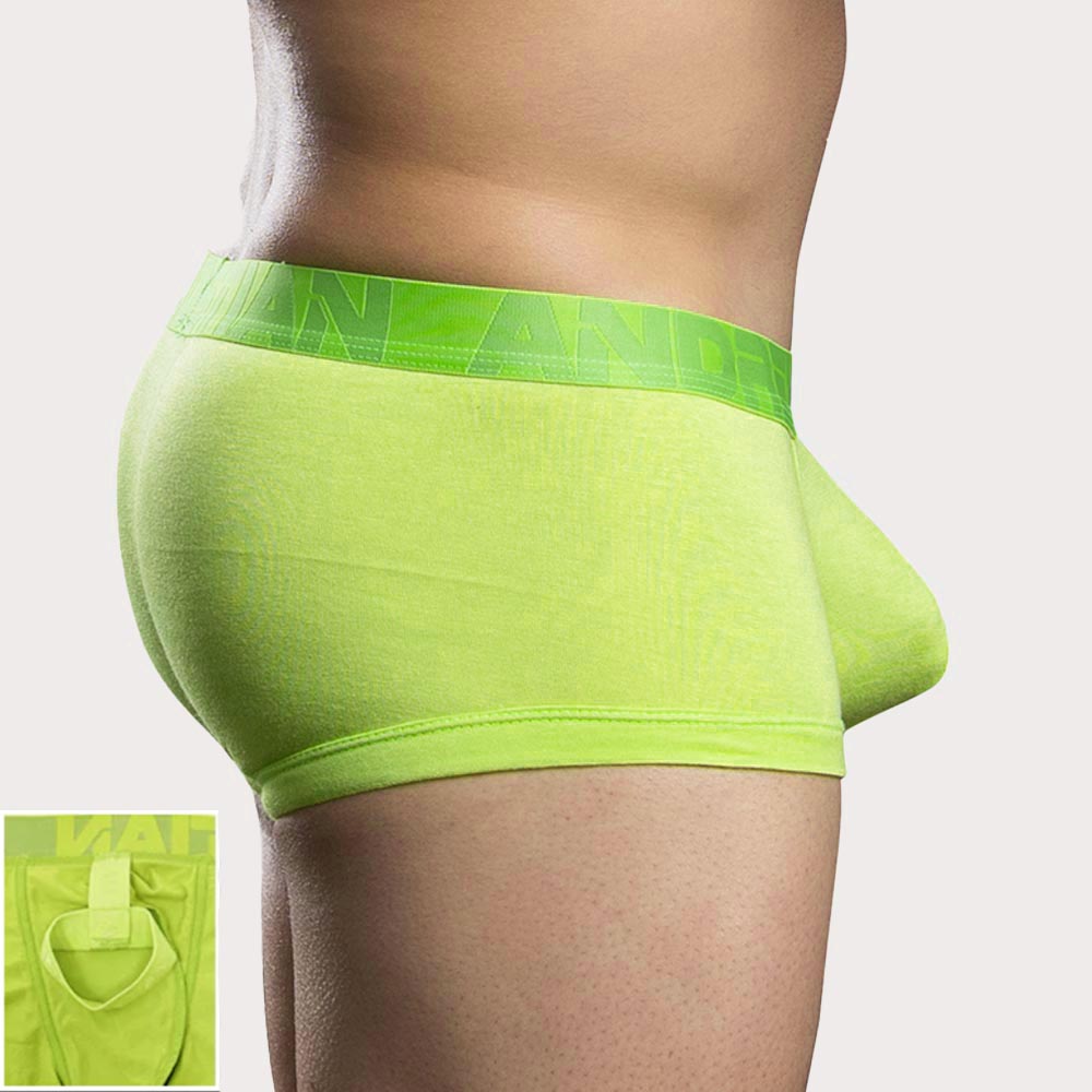 Andrew Christian C-Ring Boxer - Boxershorts mit integriertem Cock Ring in neon grün, side