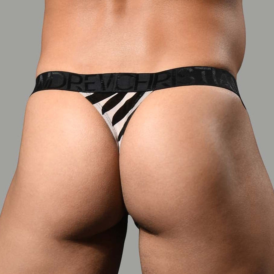 Gemusterter Herren String-Tanga von Andrew Christian 'Palmero Sheer Thong'  93318, back