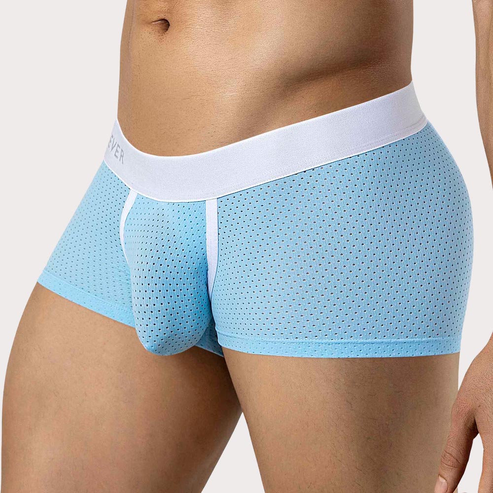 Clever Ulises Latin Trunks - Low Rise Boxershorts mit elastischem Bund aus Mesh Gewebe mit natürlichem Push-Up Effekt in hell-blau, side