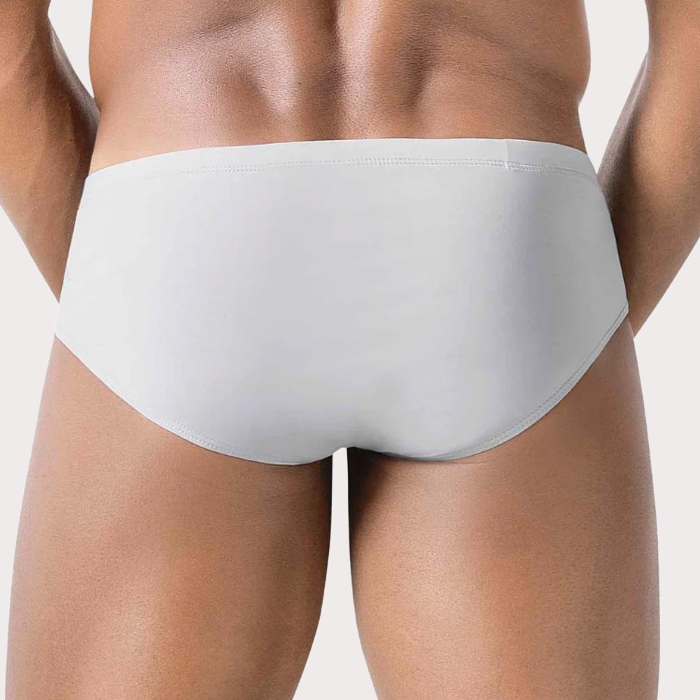 Clever Latin Brief - Knapper Low Rise Slip mit Push-Up Effekt aus glatter Mikrofaser, grau, back