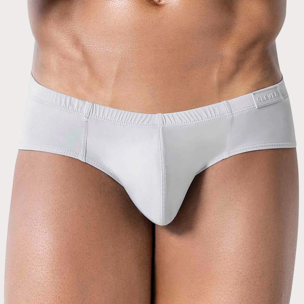 Clever Latin Brief - Knapper Low Rise Slip mit Push-Up Effekt aus glatter Mikrofaser, grau, side