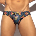 Peacock Print Swim Brief