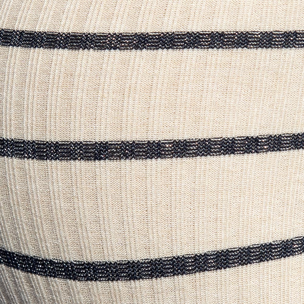 ES Collection Soft Grid Thong - gestreifter Herren String-Tanga mit großzügigem Pouch und super bequemem Tragekomfort in beige, detail
