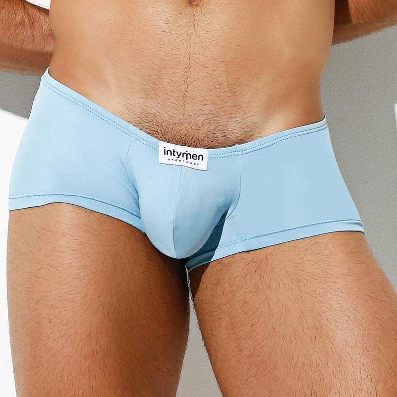 Intymen Di Blu Boxer - hellblaue Mini Pants mit großzügigem Pouch im Knappen Low-Rise Design