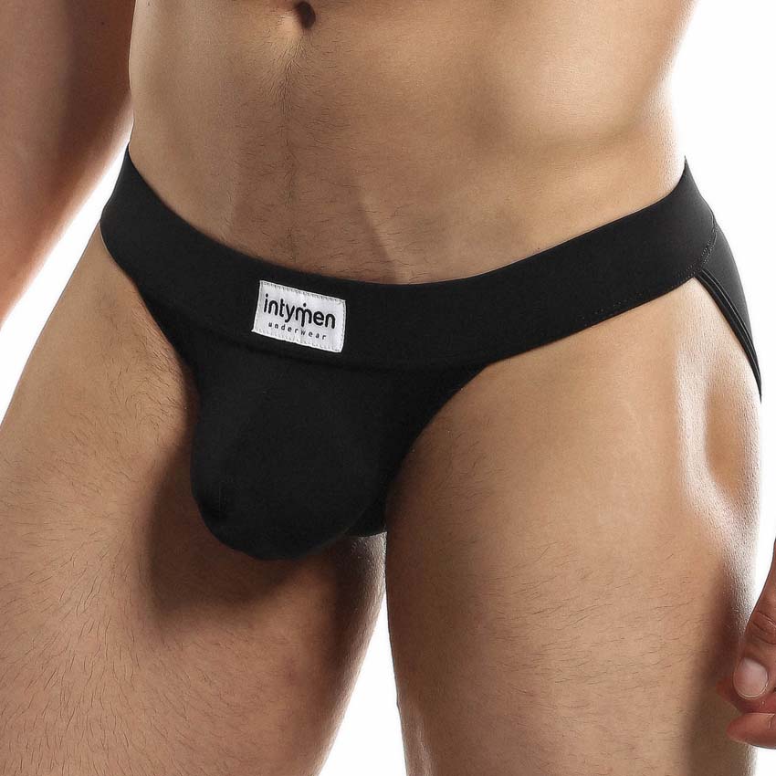Intymen Obscene Tanga Brief - ultra knapper Low-Rise Slip mit Pouch für Männer aus Microfaser in schwarz