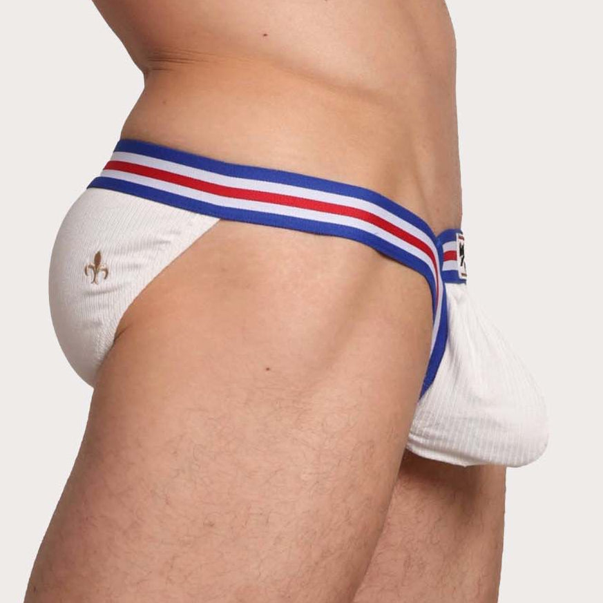 Marcuse Marche Tanga Brief - Knapper Mini Slip für Herren im super Low-Rise Design in weiß