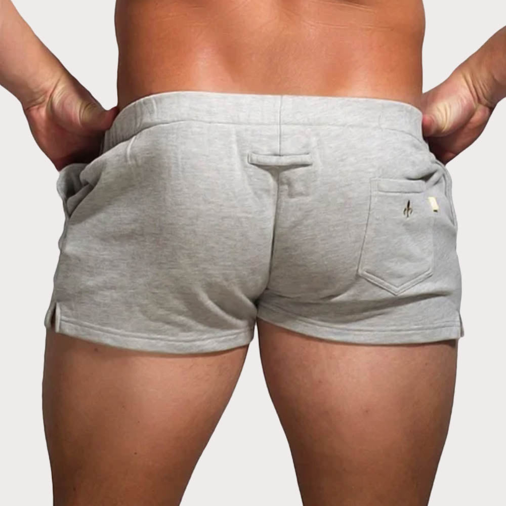 Marcuse Physical Shorts - Kurze Sporthose für Männer im Slim-fit Design in hell-grau, back