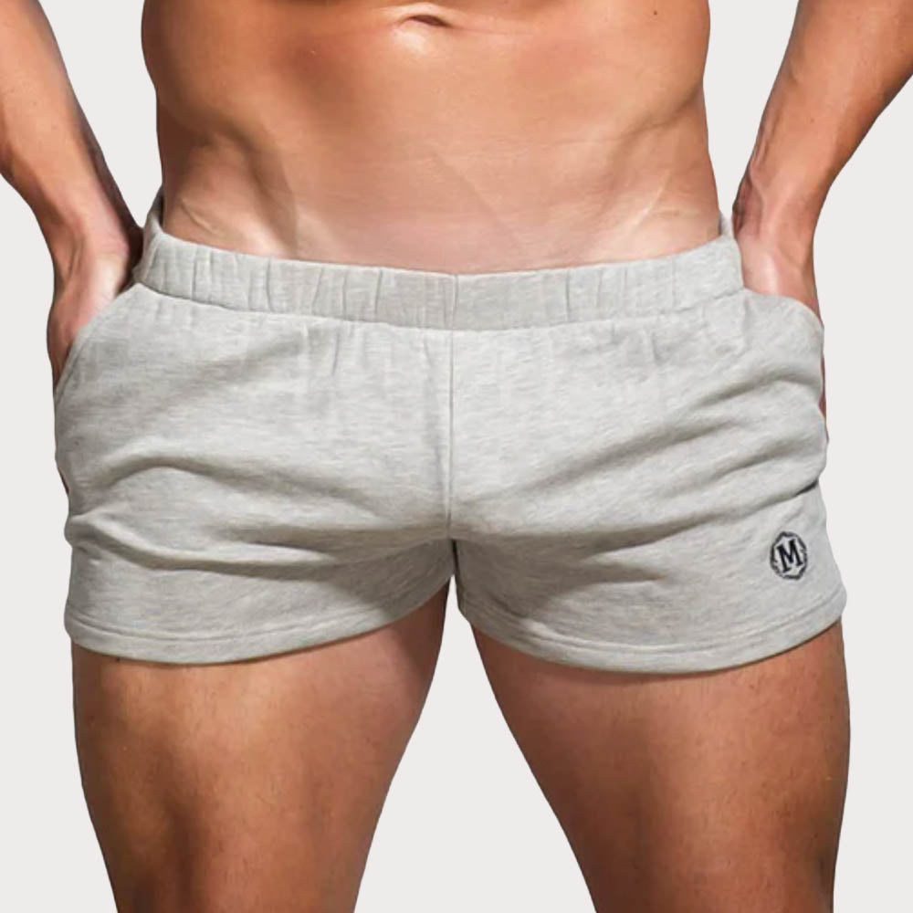 Marcuse Physical Shorts - Kurze Sporthose für Männer im Slim-fit Design in hell-grau