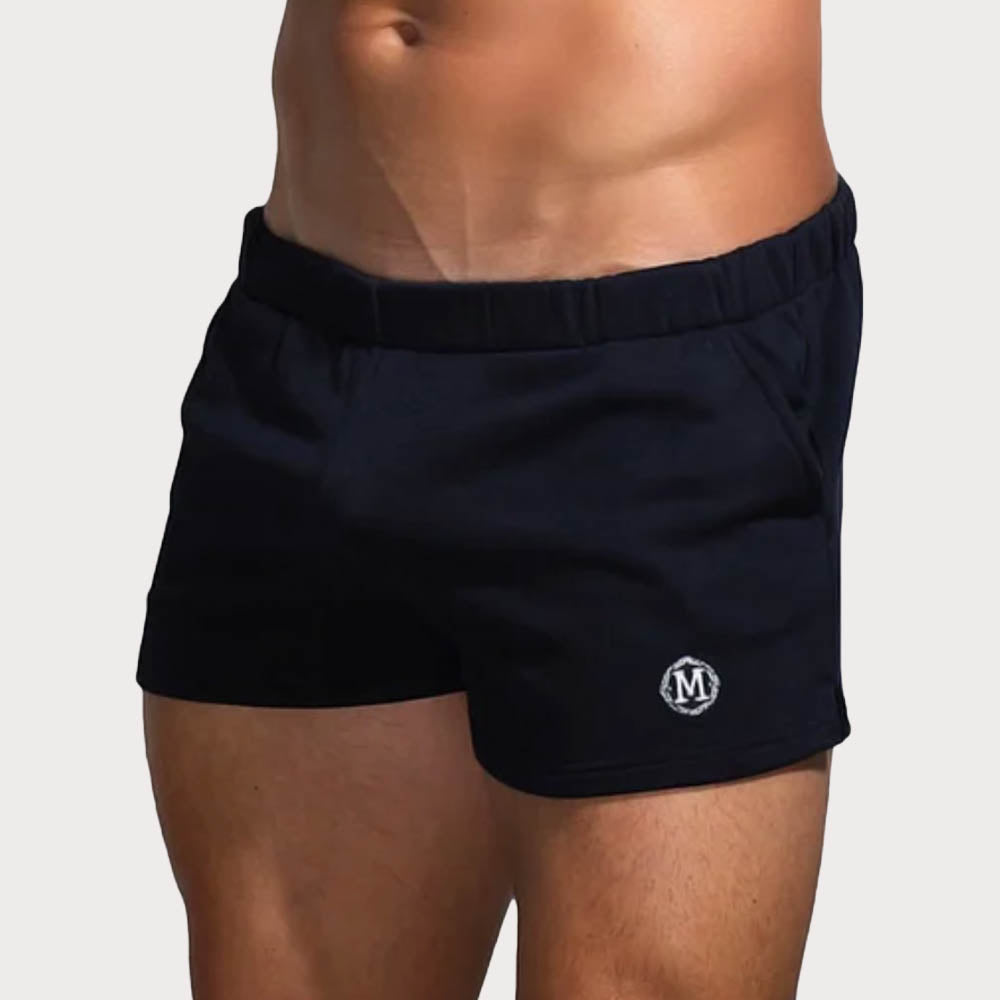 Marcuse Physical Shorts - Kurze Sporthose für Männer im Slim-fit Design in navy-blau, side