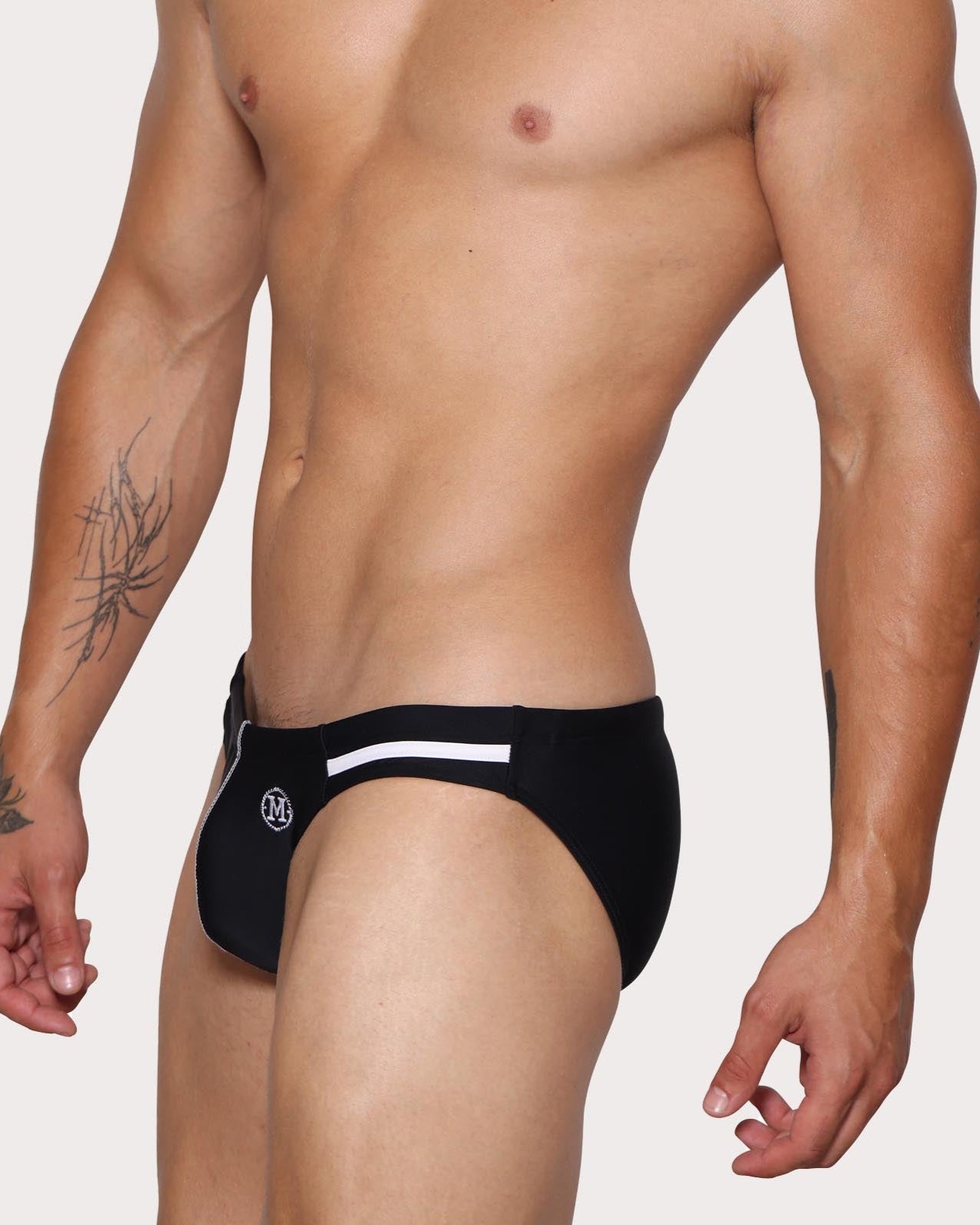 Marcuse Urbane Swim Brief - Sexy Low-Rise Badeslip mit innenliegender Schnürung, schwarz