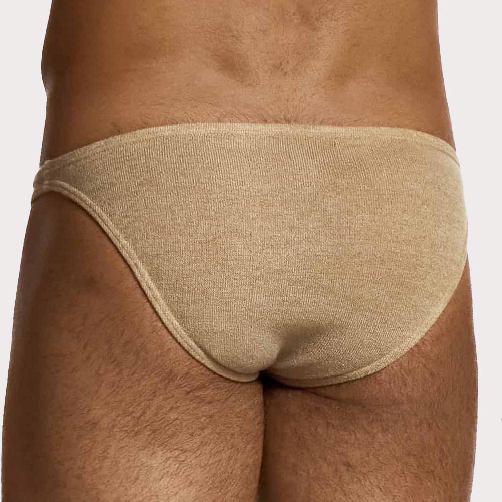 Modus Vivendi Camel Low-Cut Brief - knapper Männer Slip im flauschigen Mohair Design, back