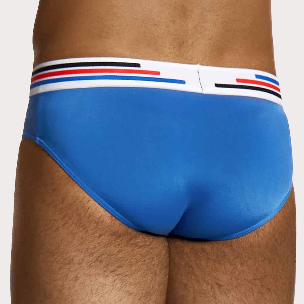 Modus Vivendi Dry Tech Brief - sportlicher Männer Slip aus lightweight Mikrofaser mit softem Tragekomfort in blau, back
