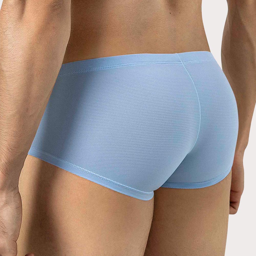 Clever Cronos Latin Trunks - Low Rise Boxershorts mit ergonomischem Pouch aus leichter Pique-Mikrofaser in hellblau, back