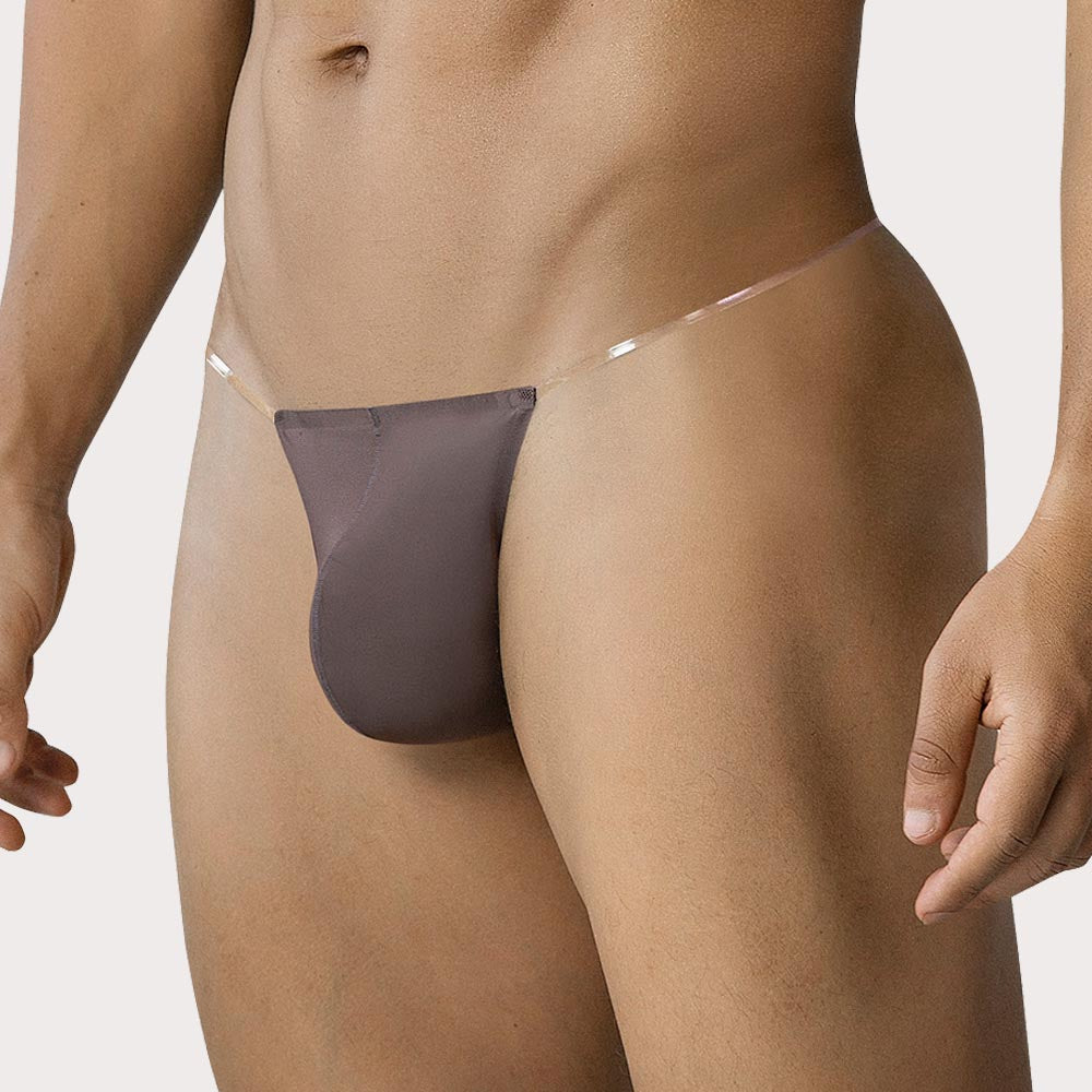 CUT4MEN Seamless Thong – nahtloser String-Tanga für Männer aus elastischer Mikrofaser für ein leichtes Tragegefühl in braun