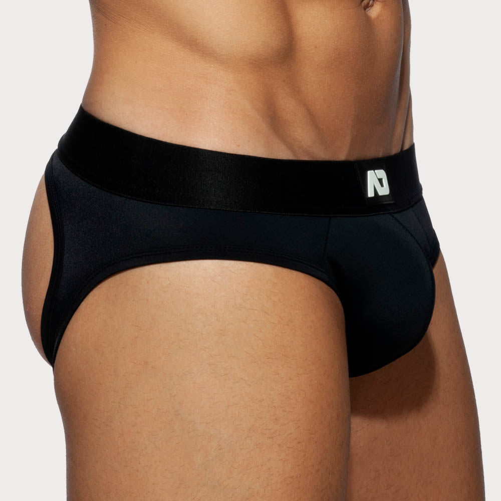 Sexy Jockstrap 'Bottomless Fetish Brief' von Addicted Underwear in schwarz