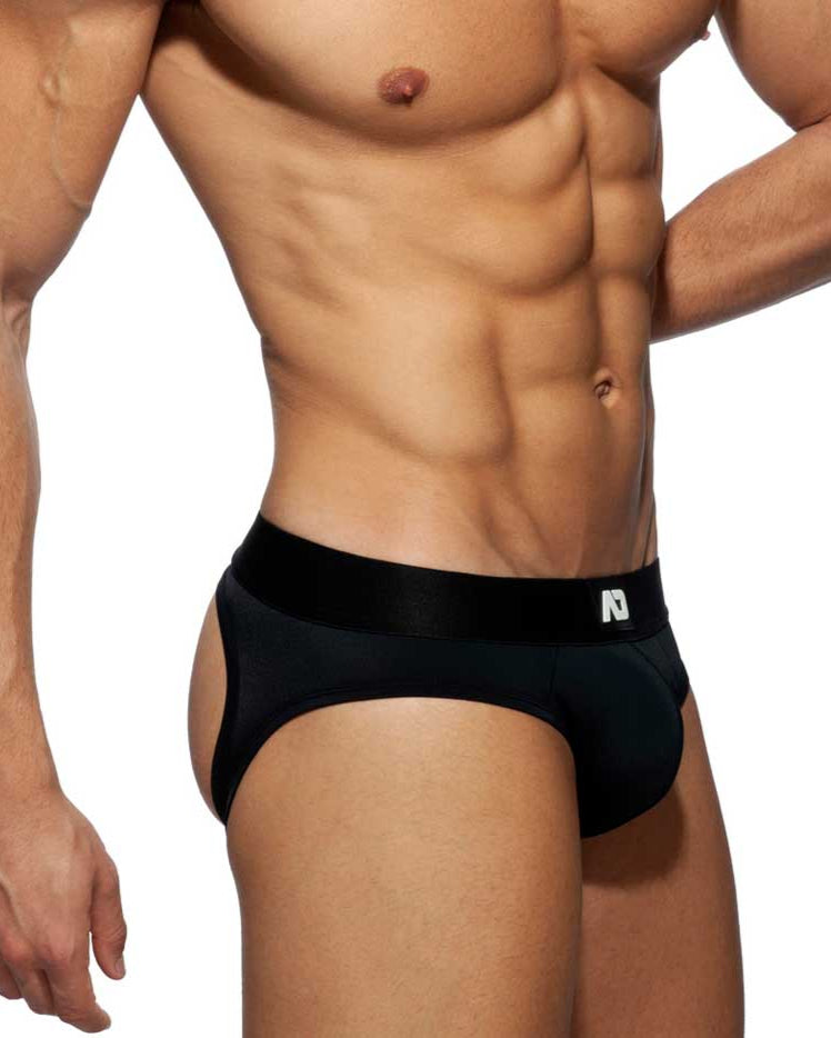 Sexy Jockstrap 'Bottomless Fetish Brief' von Addicted Underwear in schwarz