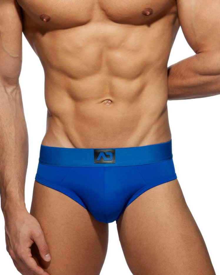Sexy Jockstrap 'Bottomless Fetish Brief' von Addicted Underwear in blau, Frontansicht