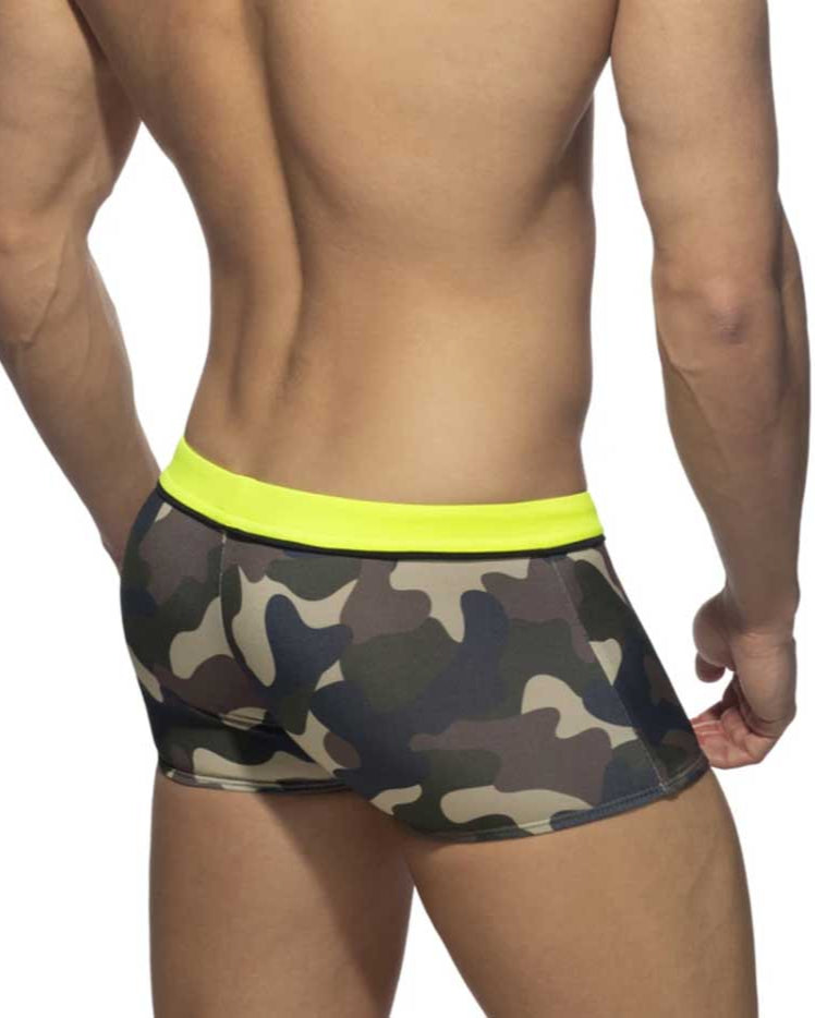 Addicted Badehose 'Detail Binding Swim Boxer' mit Camo-Muster und Push-Up Einlage, Rückseite