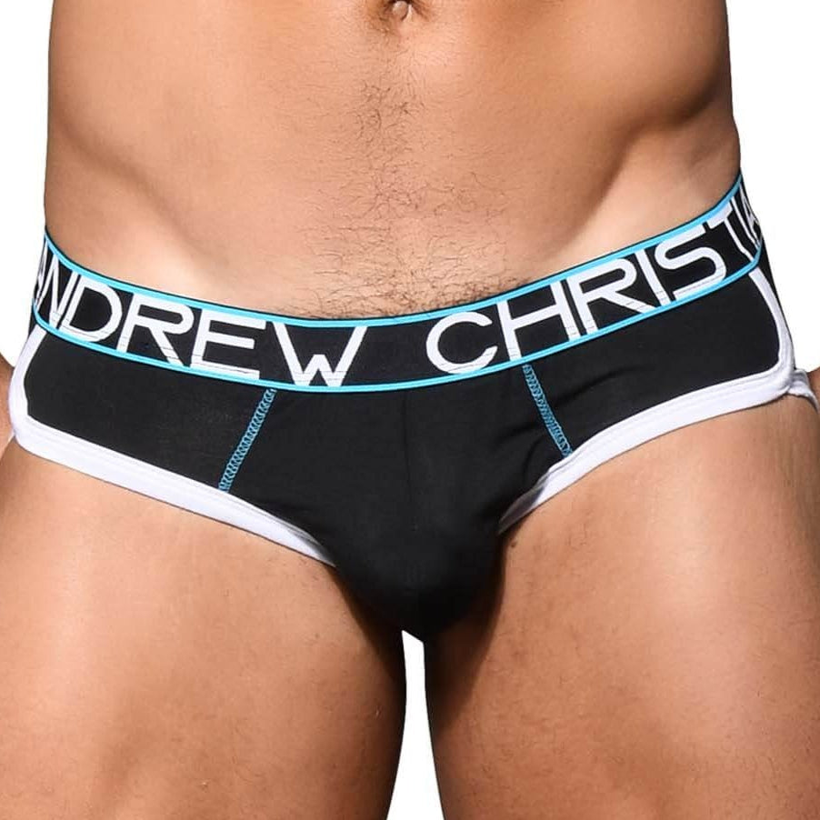 Schwarzer Andrew Christian Slip 'Show-IT Brief' mit Push-UP Funktion aus Modal