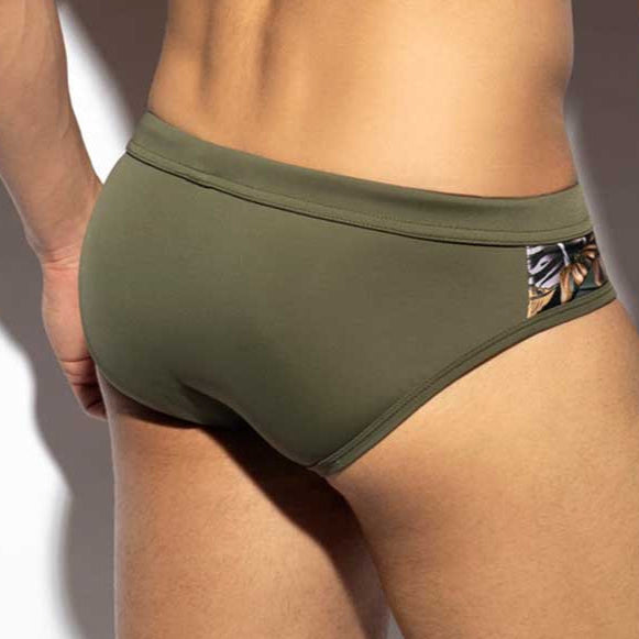 Push-Up Badeslip mit Print 'Fall Leave Swim Brief' von ES Collection, Rückseite